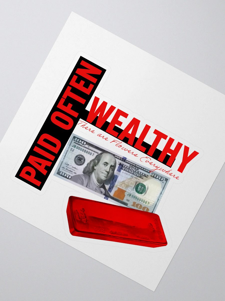 RED STAMPED Wealthy & Paid Often Logo Sticker product image (2)
