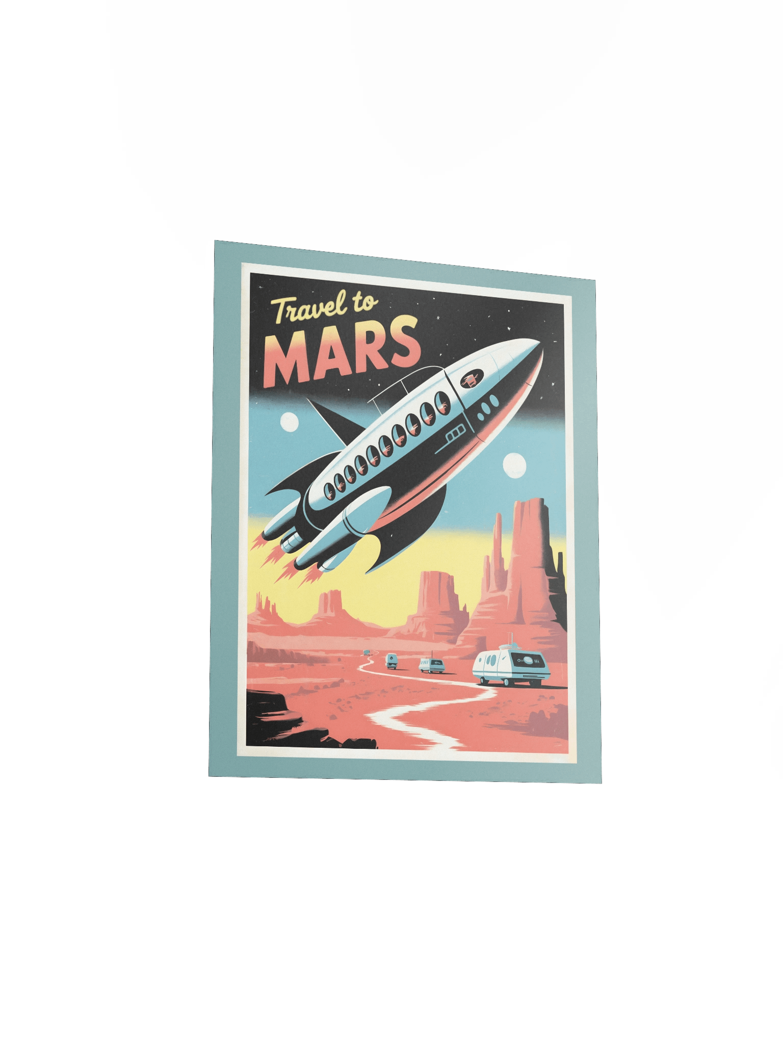 Travel to Mars – Retro Vintage Style Poster - Stellar Sci-Fi Wall Art product image (4)