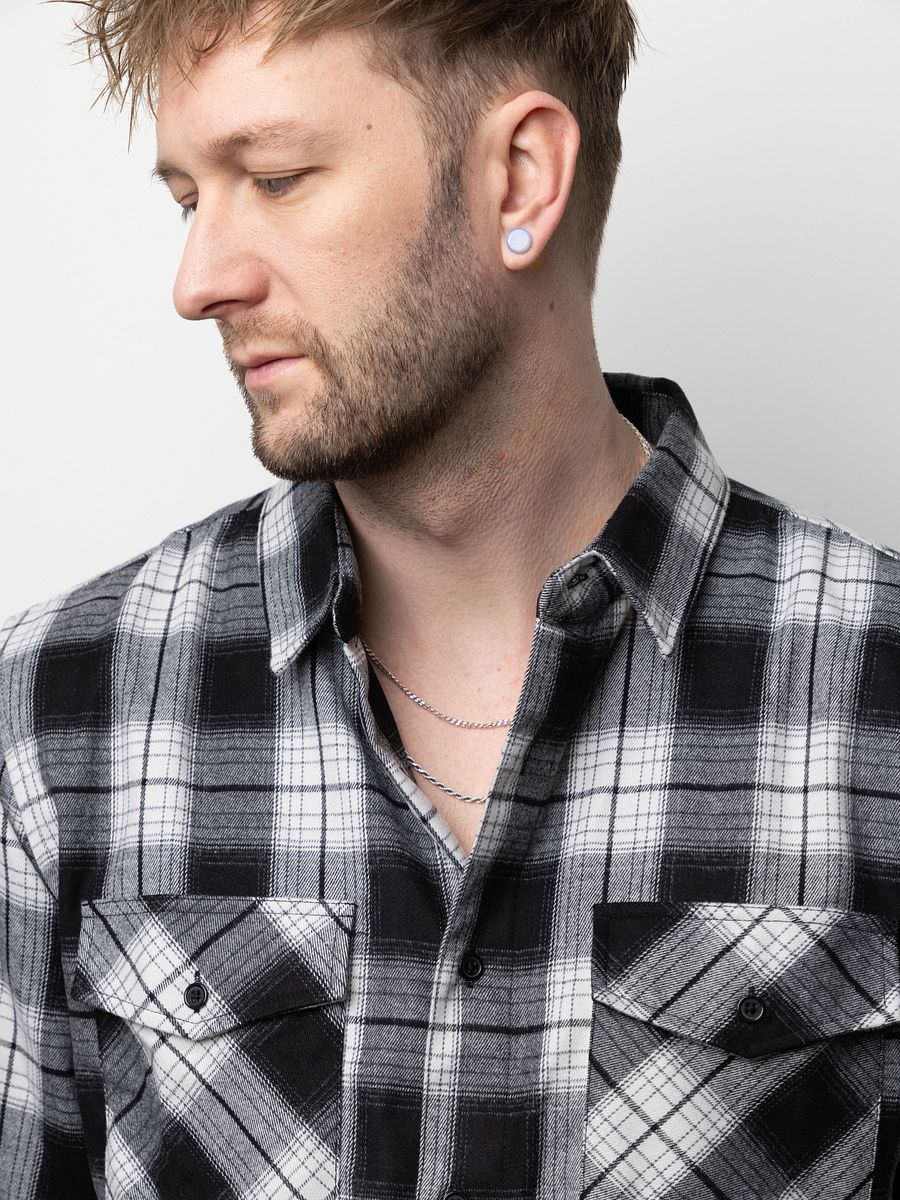 Flannel Button Up - White/Black product image (6)