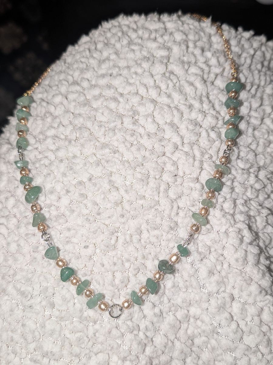 Green Aventurine Crystal Choker with Gold! product image (1)