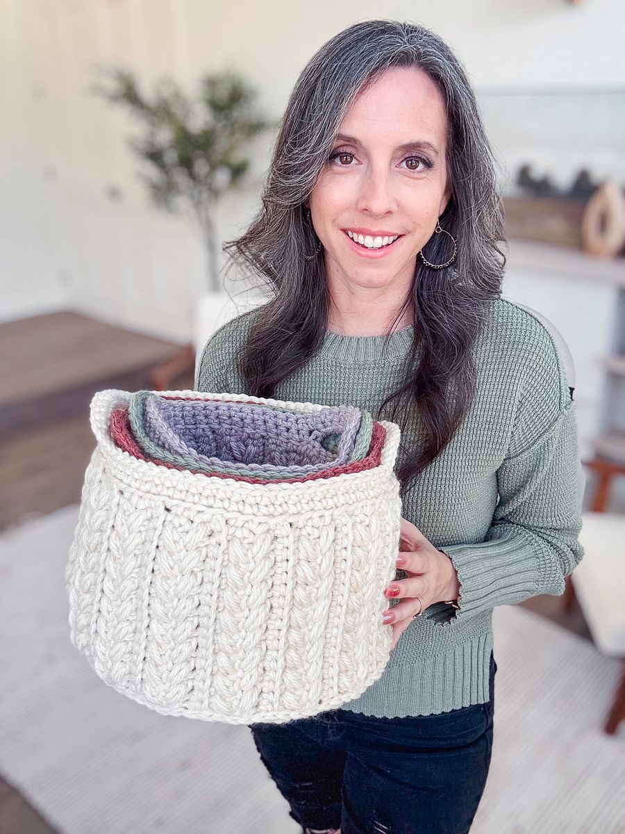 Wheat Stitch Nesting Baskets Pattern (4 Sizes) product image (9)