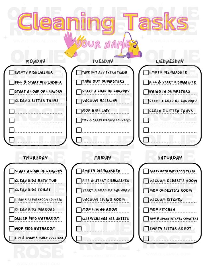 Cleaning Tasks Checklist Template product image (1)