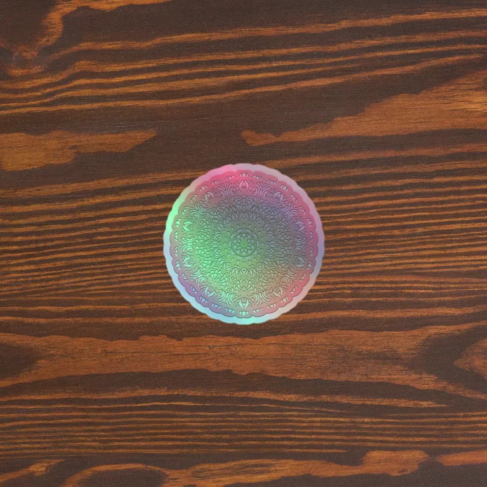 Pastel mandala holographic sticker product image (5)