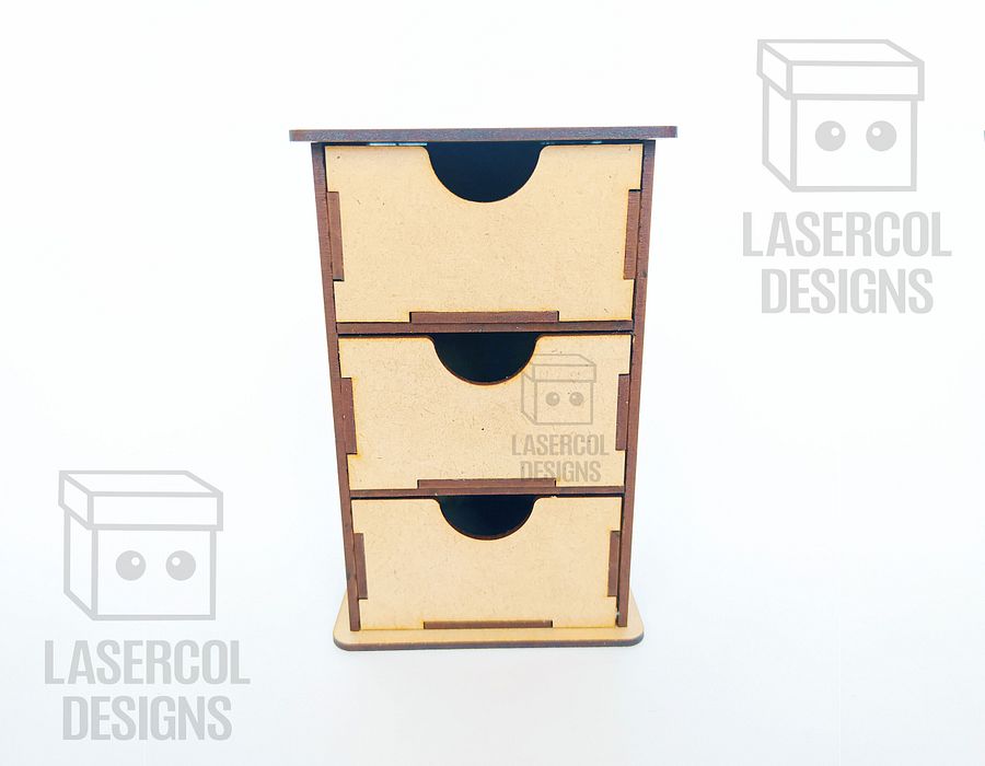 3 Drawers Desk Organizer - Laser Cut Files product image (10)
