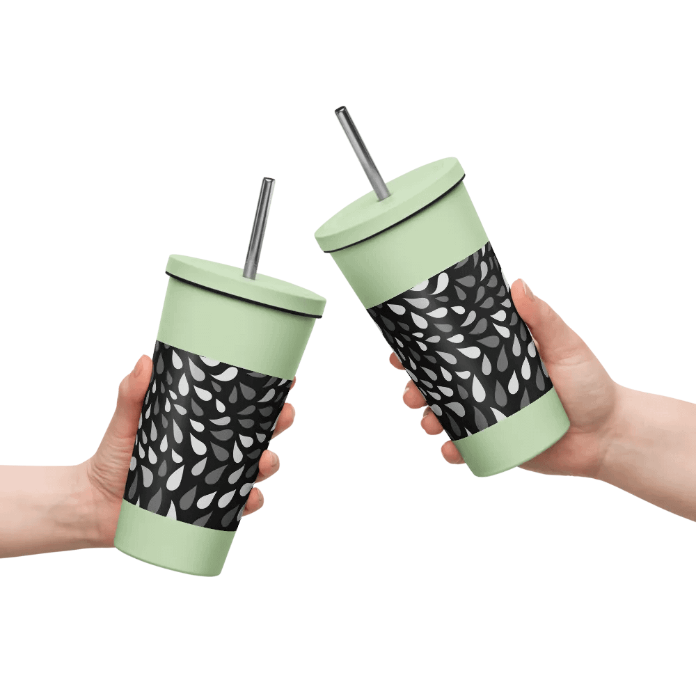 Swirling Monochrome Teardrop Insulated Tumbler product image (10)
