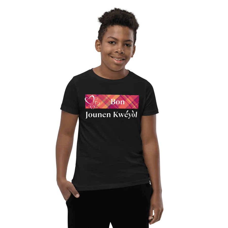 Bon Jounen Kwéyòl Madras Youth T-Shirt product image (9)