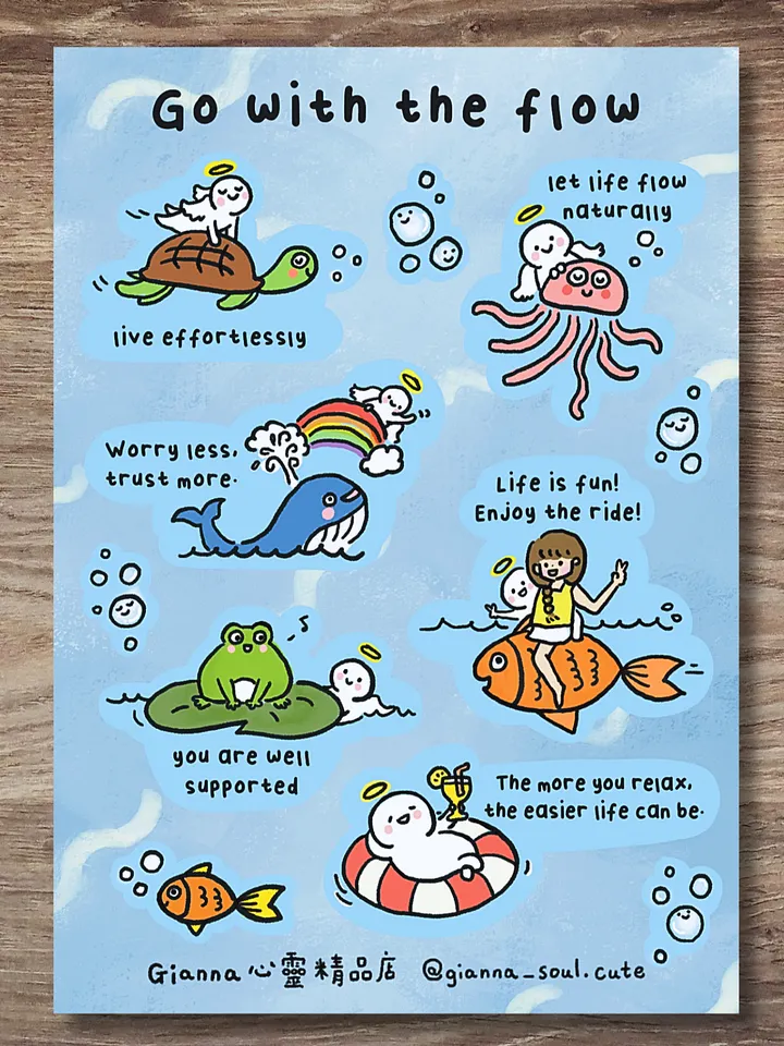 Go with the flow | Positivity Sticker Sheet product image (1)