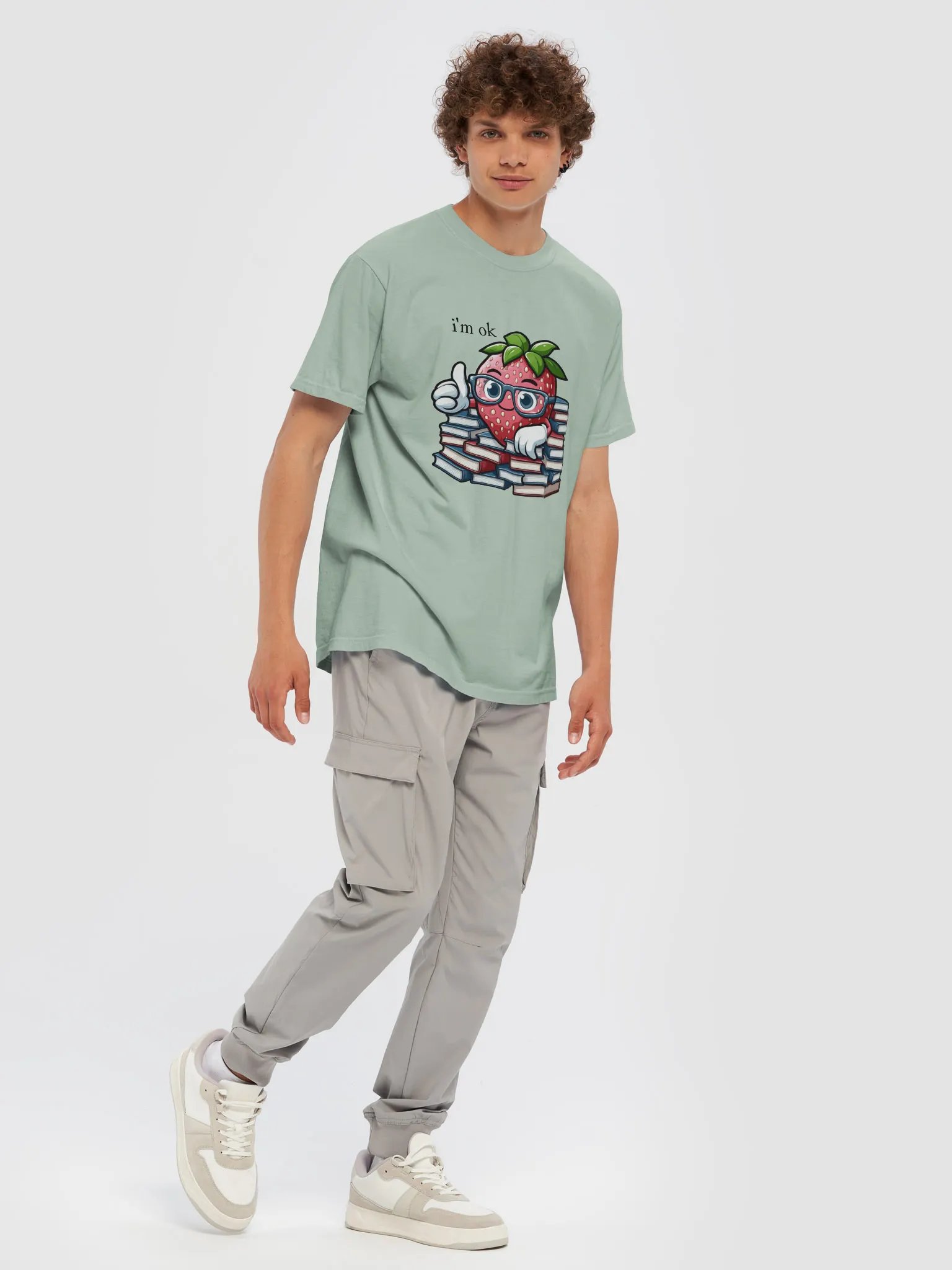 Smiling Strawberry Bookworm T-Shirt product image (42)