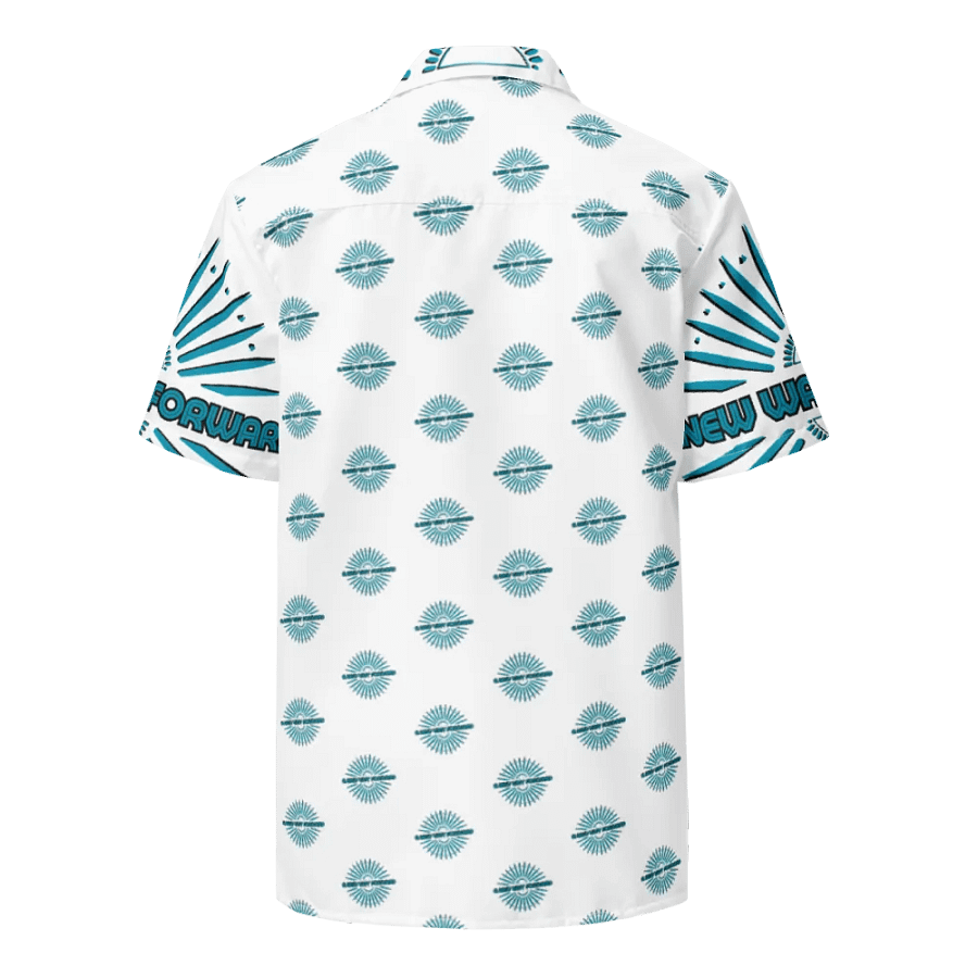 A NEW WAY FORWARD Turquoise Geometric Hawaiian Shirt product image (8)