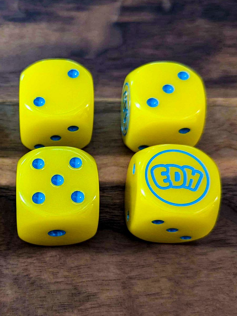 Oversized Glow-in-the-Dark Yellow Dice Set - 30mm product image (3)
