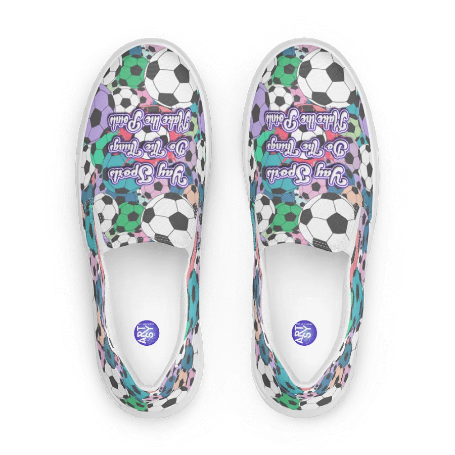 Yay Sports Soccer Football All Over Print Slip On Shoes product image (5)