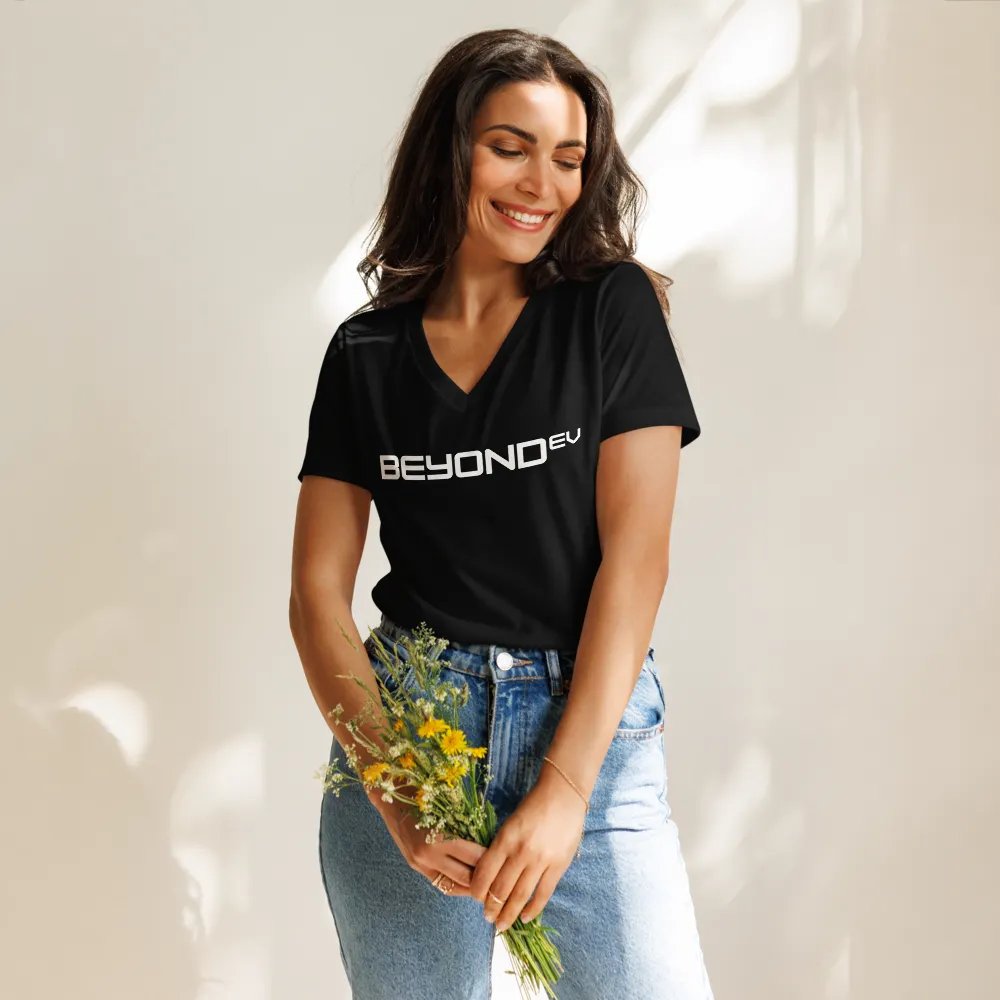 Womens Designer V-Neck - White Logo product image (11)