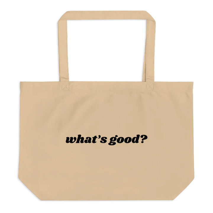 Organic Cotton "What's Good?" Tote Bag (Natural/Black) product image (1)