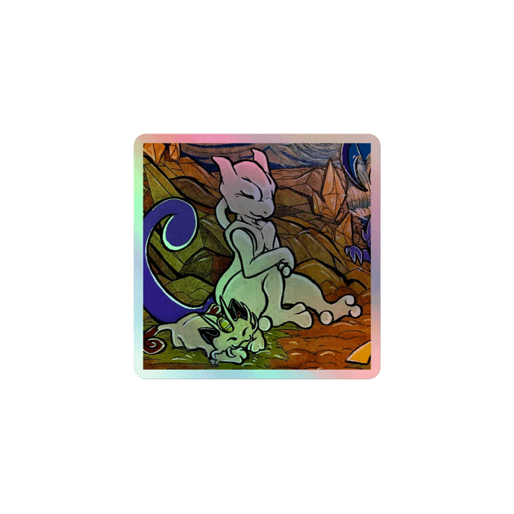 Mewtwo & Meowth Holofoil Sticker product image (1)