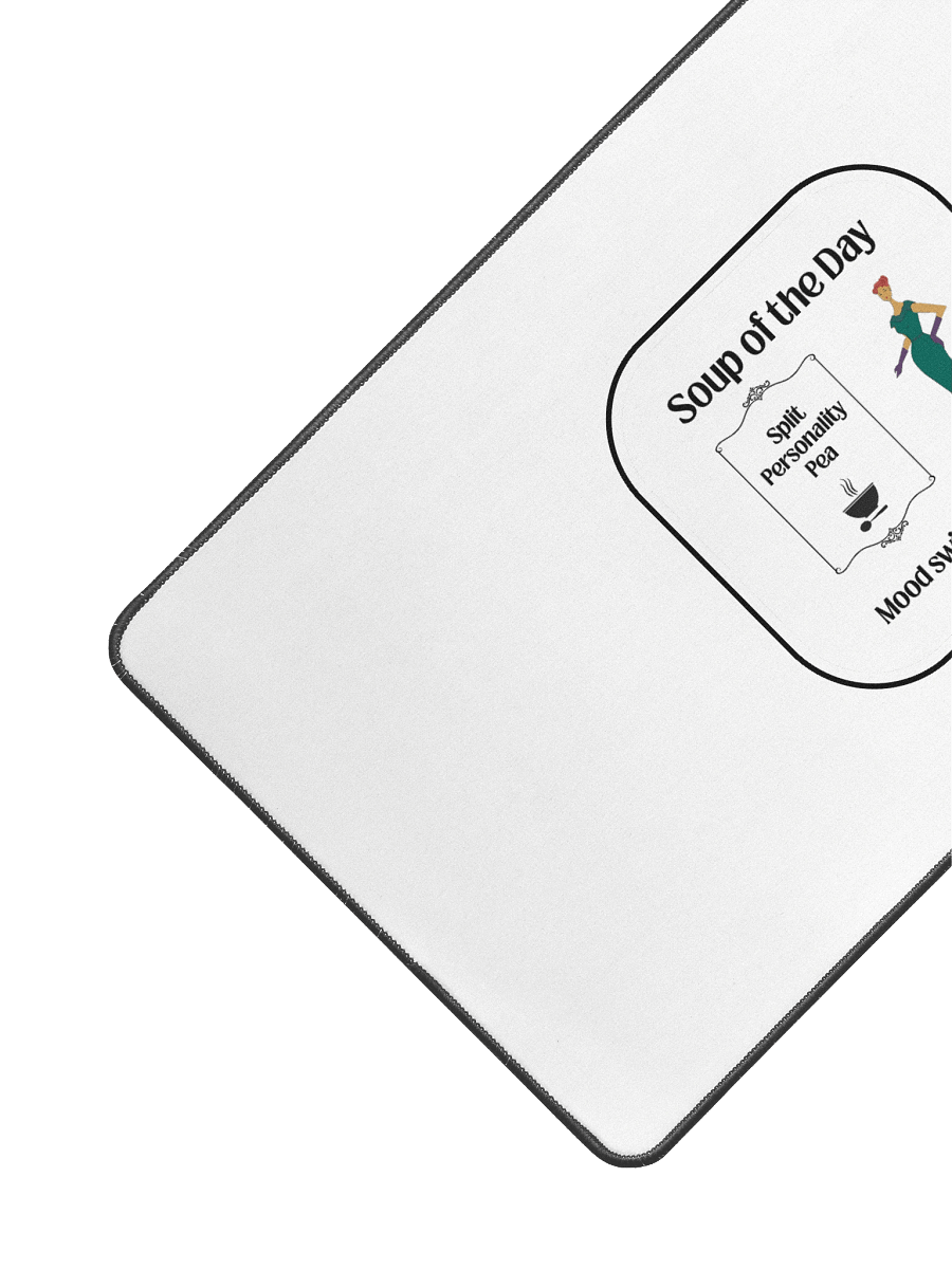 Soup of the Day: Split Personality Pea | Funny Mood Swings Desk Mat product image (3)
