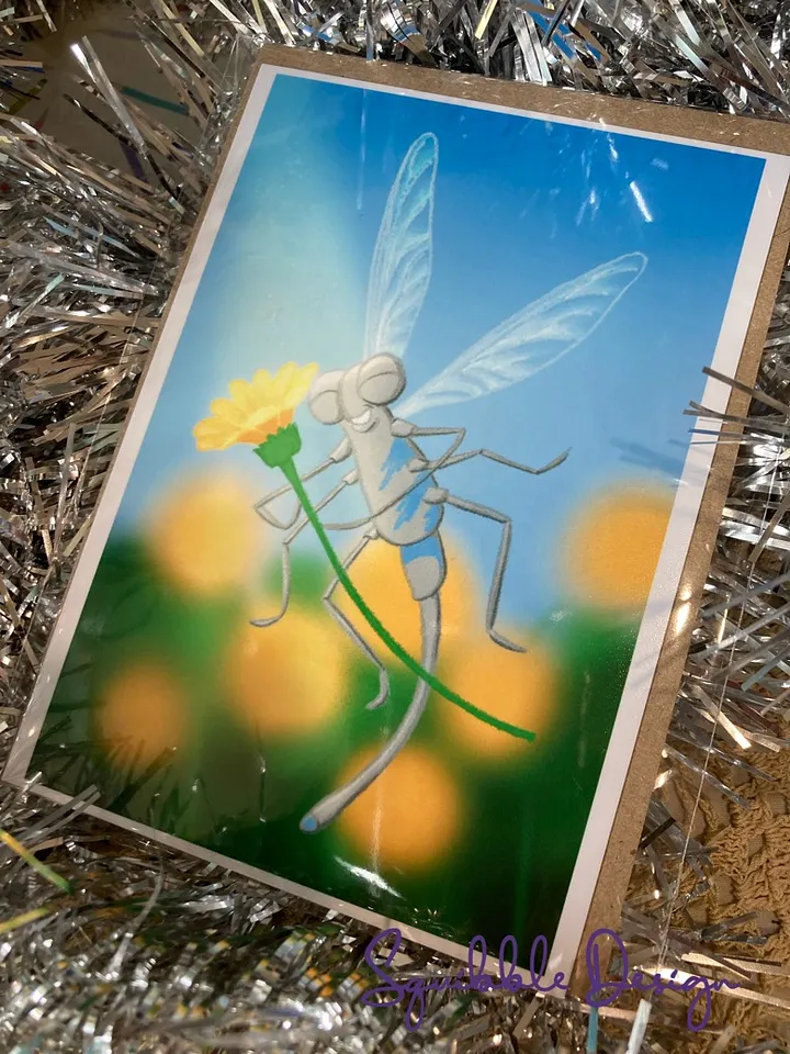 Mini Print - Blue Damselfly's Dandelion product image (1)