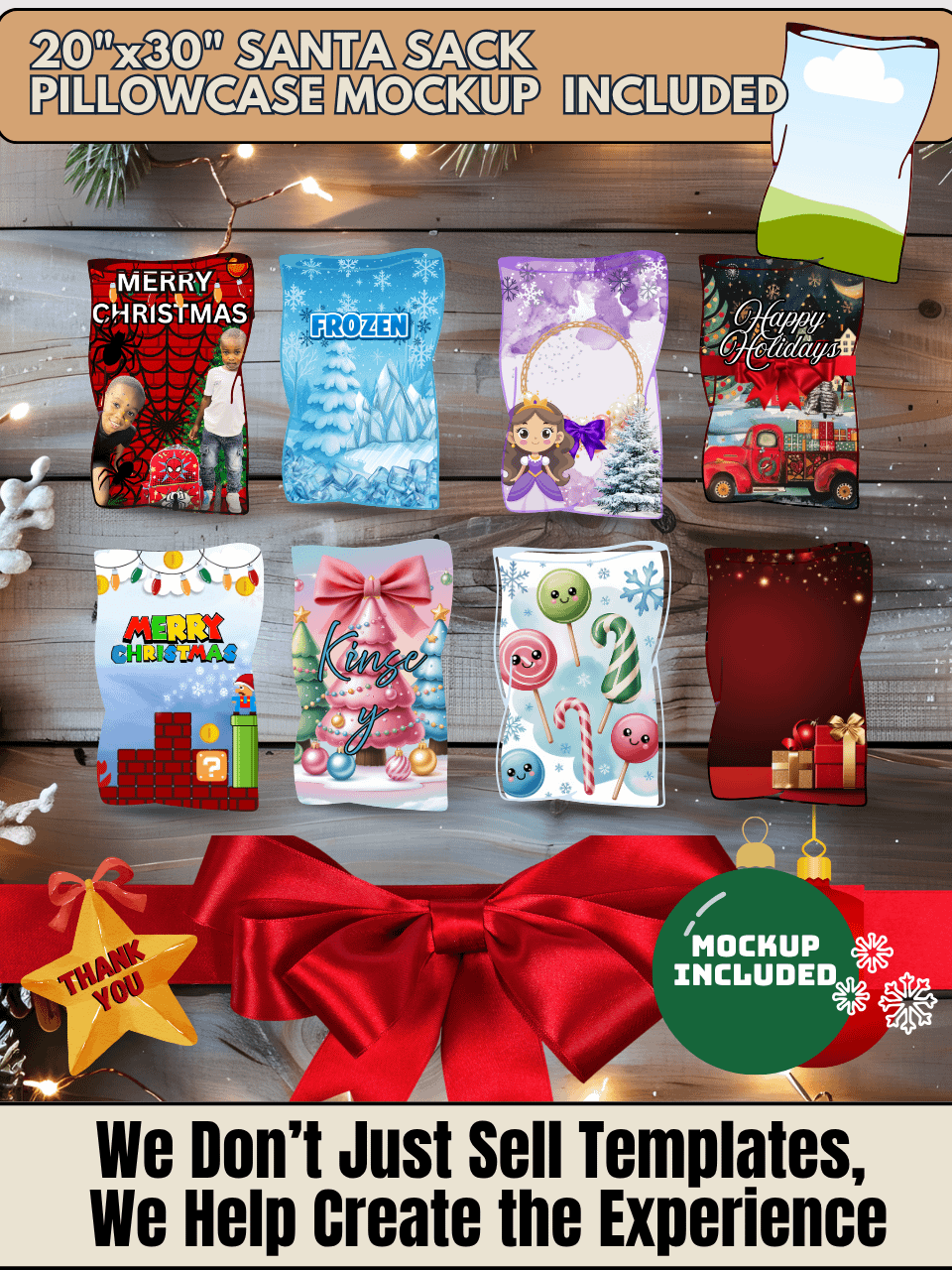 (50) 22 x 34 Inch Sublimation Holiday Santa Sack Templates product image (3)