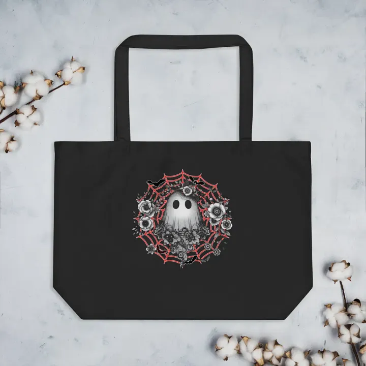 Lacey Ghost Gothic Floral Organic Tote product image (2)