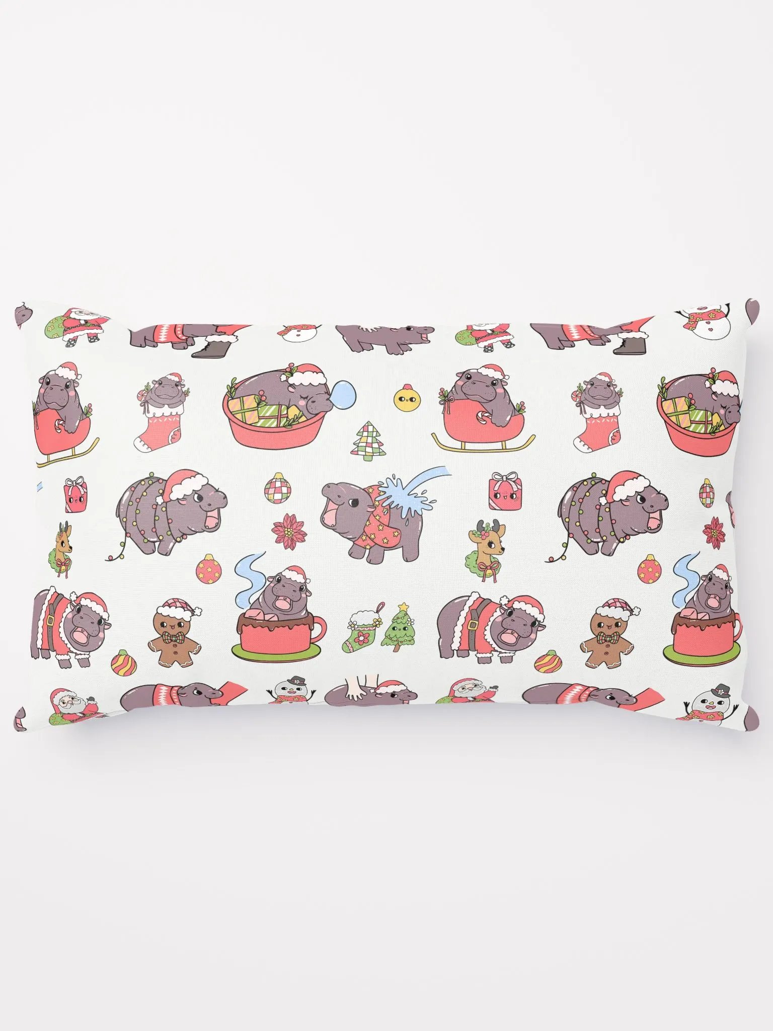 MOODENG'S WHITE CHRISTMAS PILLOW! product image (1)