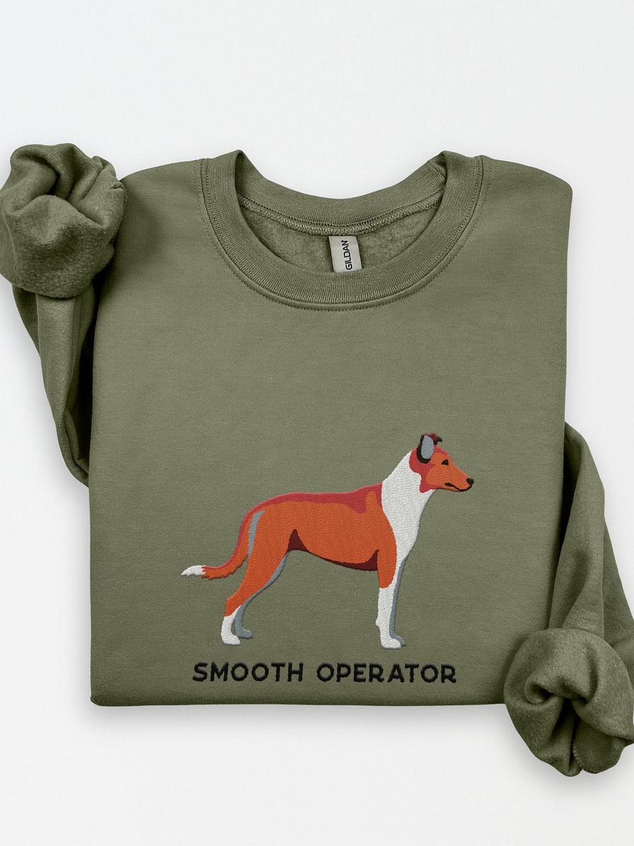 Smooth Operator Sweatshirt (Embroidered) of a Smooth Collie(Red) product image (1)