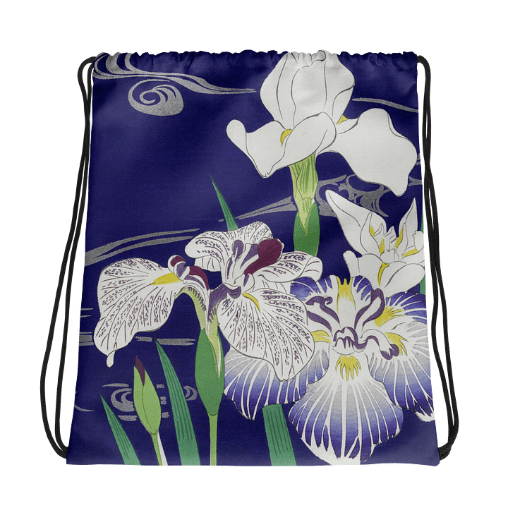 Japanese Iris. Drawstring Bag product image (1)