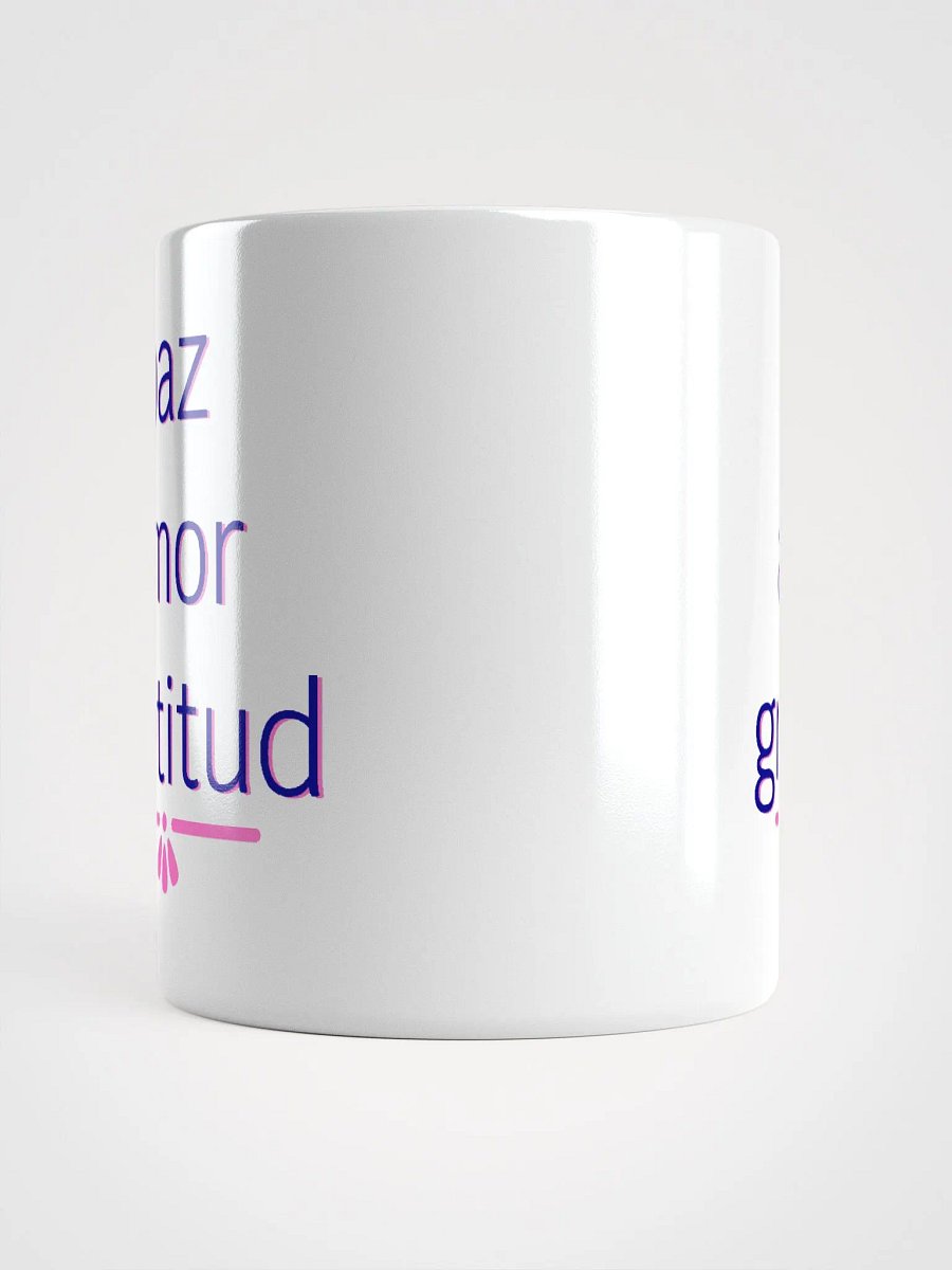 Paz Amor Gratitud Navy and Pink Ceramic Mug product image (9)