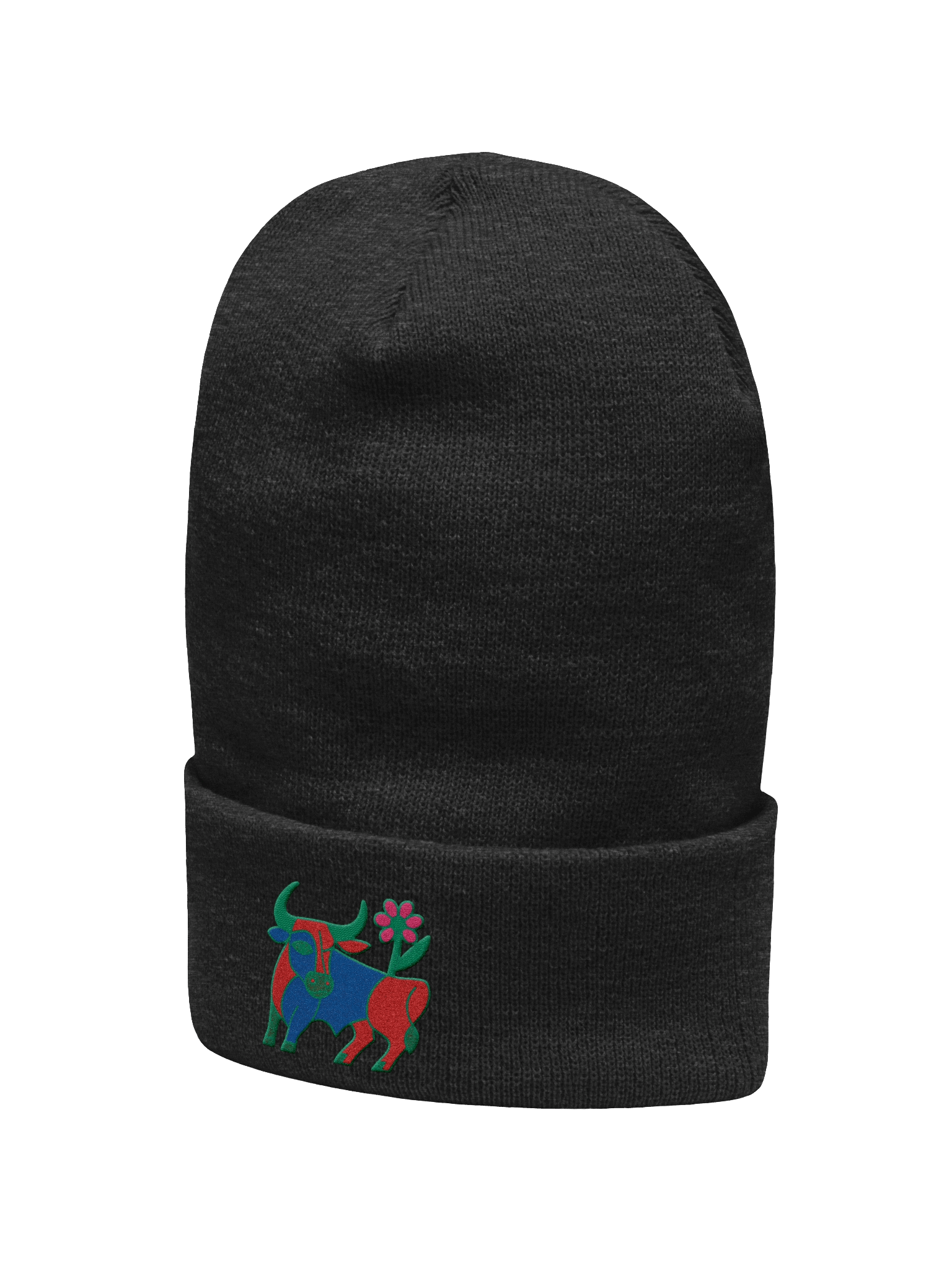 Blossoming Bull Cuffed Beanie - Embroidered product image (8)