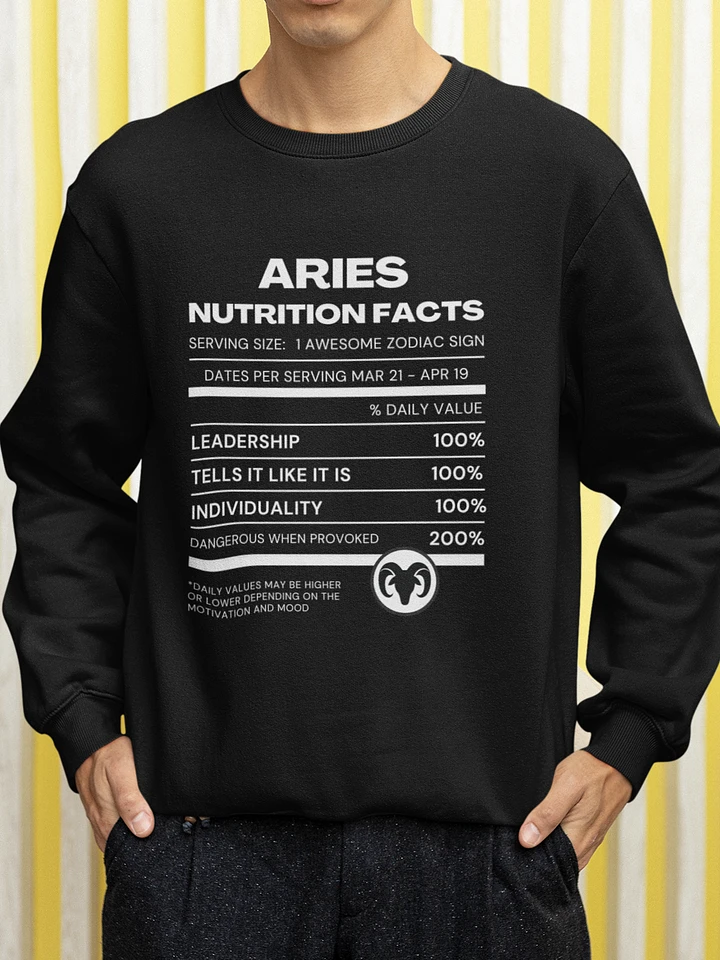 Aries Nutrition Facts Sweatshirt product image (1)