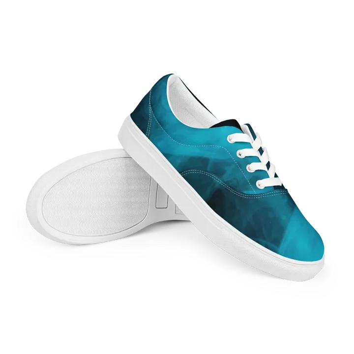 Ethereal Blue Smoke Swirl Men's Canvas Shoes product image (2)
