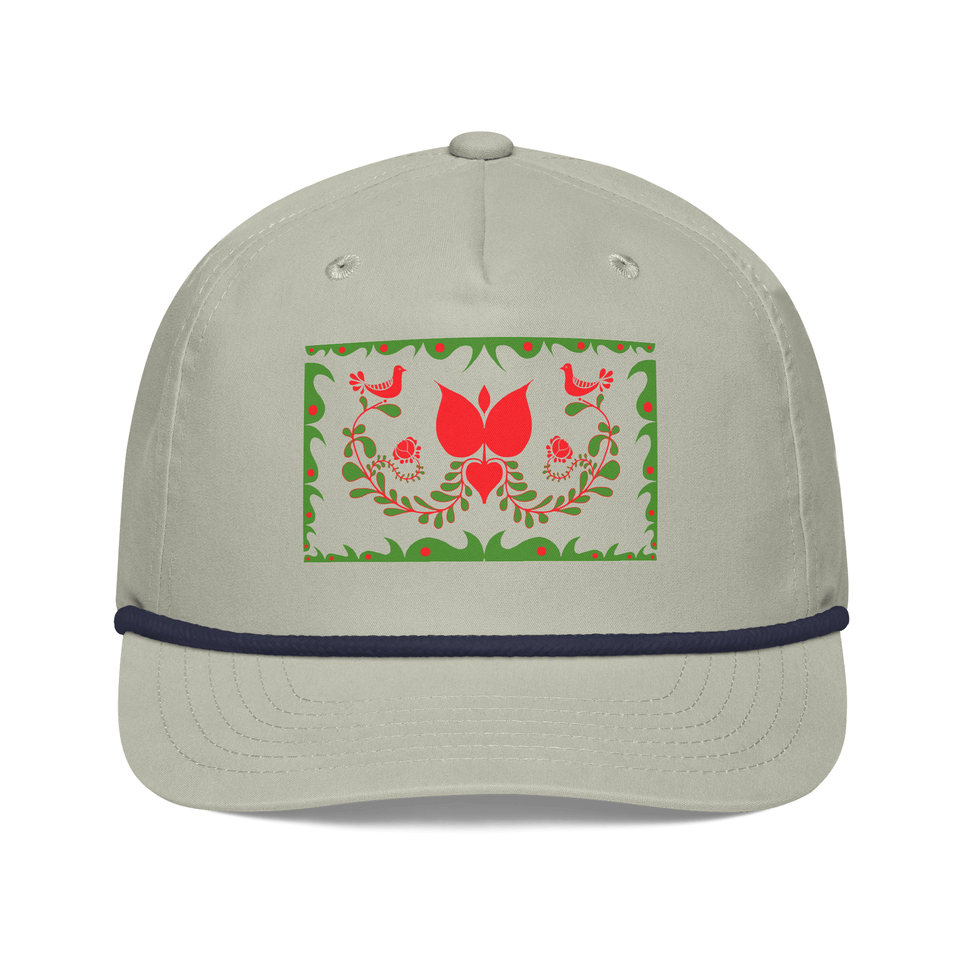 Hungarian Floral and Bird Design Golf Rope Cap product image (1)