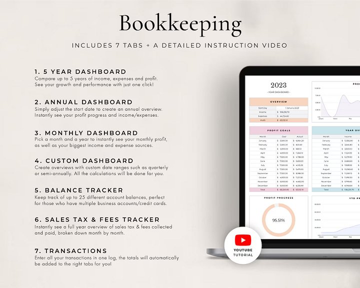 Bookkeeping Spreadsheet for Google Sheets product image (2)
