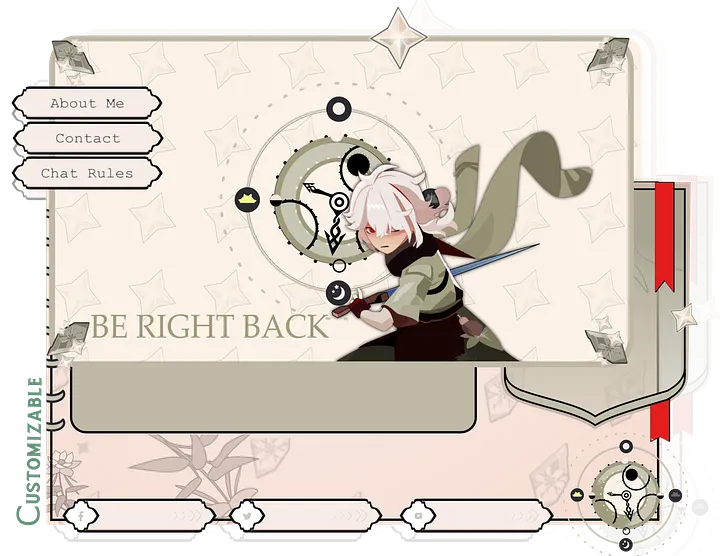 ANIME Twitch OVERLAY Pack Kazuha, Genshin Impact stream overlay, Anime stream pack, Stream overlay pack, Animated twitch overlay product image (1)