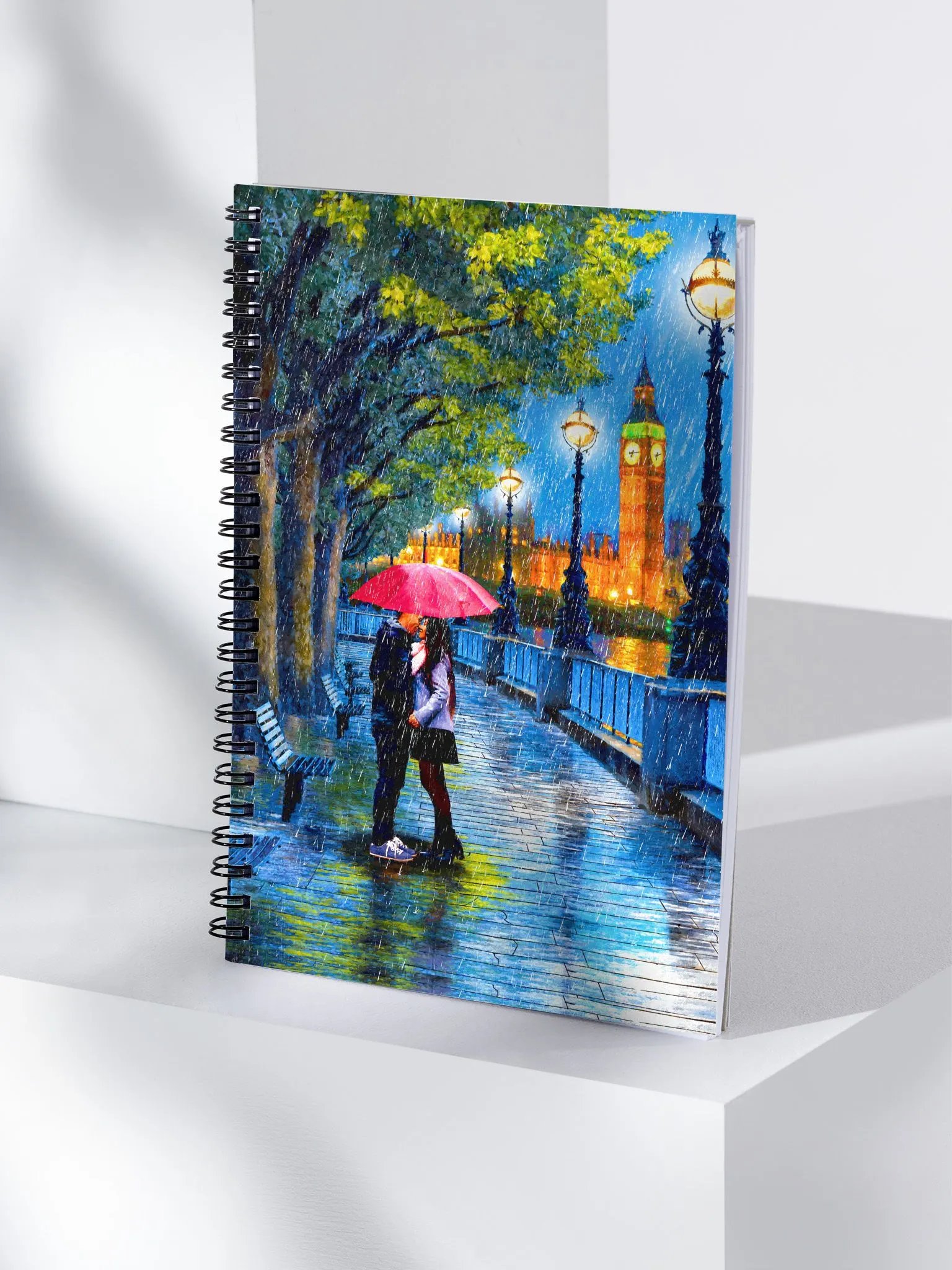 Kiss In The Rain - London River Thames Spiral Notebook product image (4)