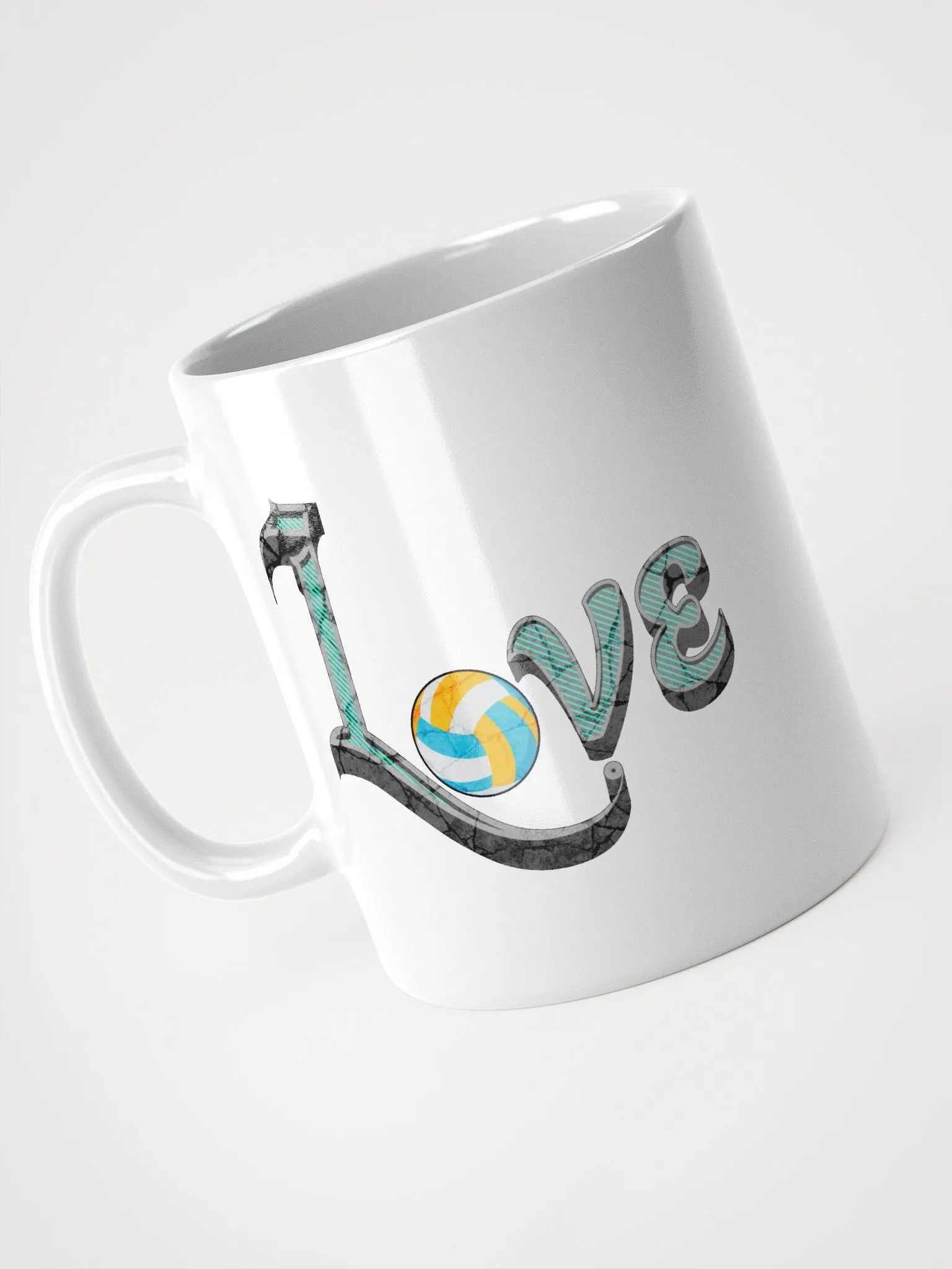 Love Volleyball White Glossy Mug product image (2)