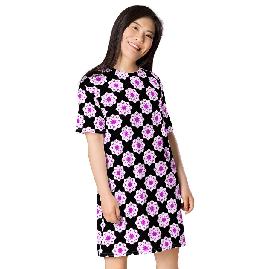 Abstract Repeating Pink Flowers T Shirt Dress product image (8)