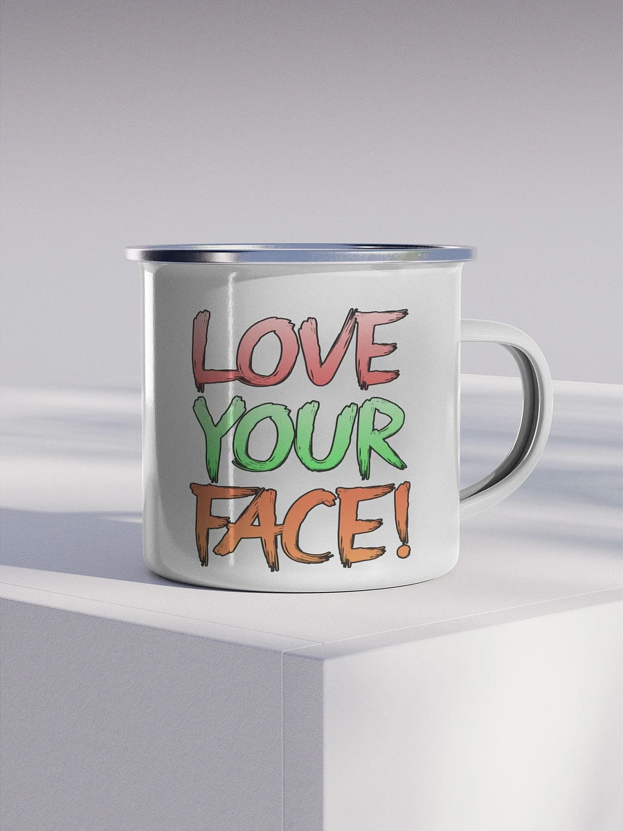 Love your face + basic logo - Enamel Mug product image (4)