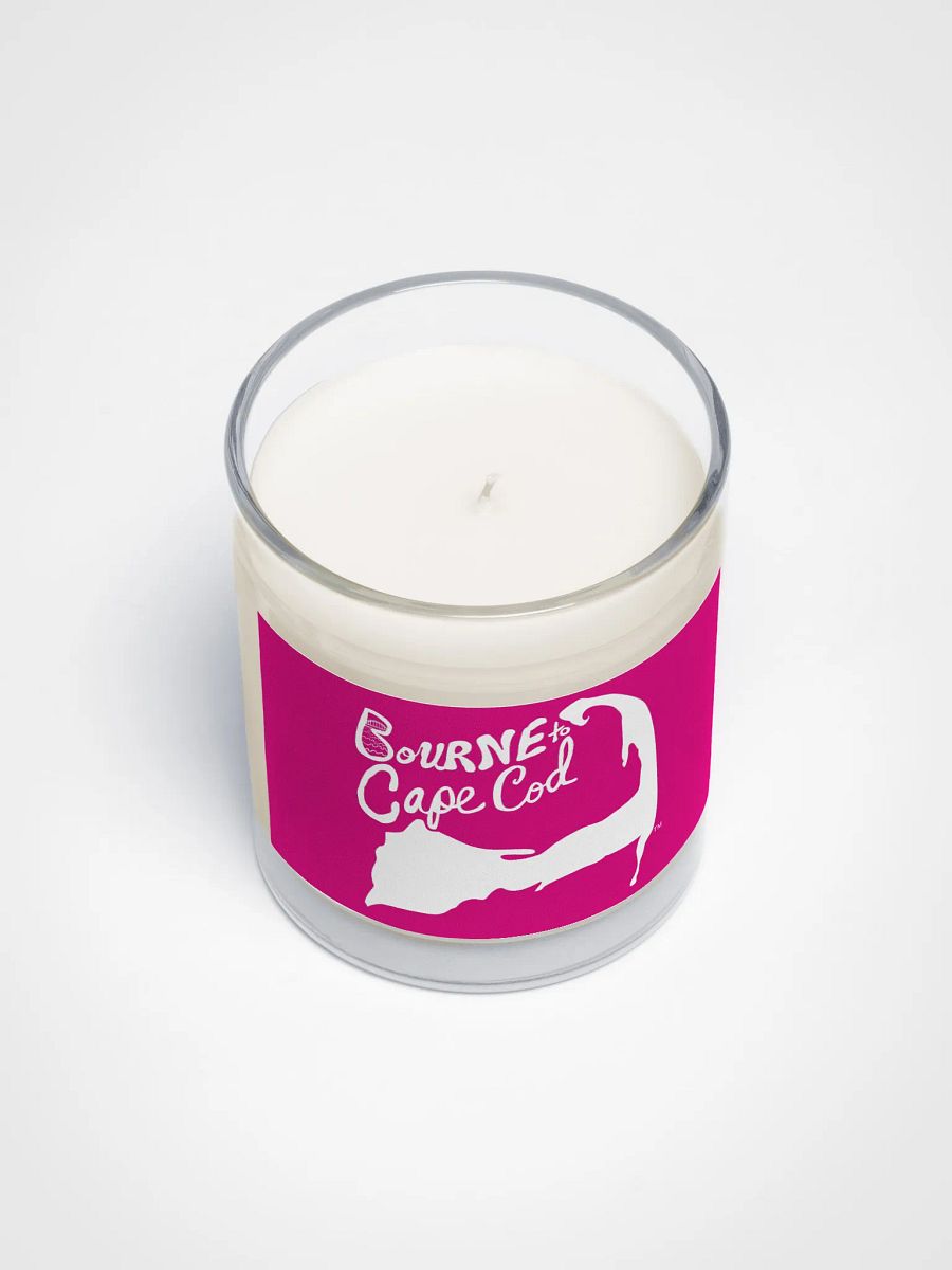 BOURNE to Cape Cod™ | Beach Vibes Candle | Unscented Soy Wax in Glass Jar | White Logo on Vibrant Pink product image (3)