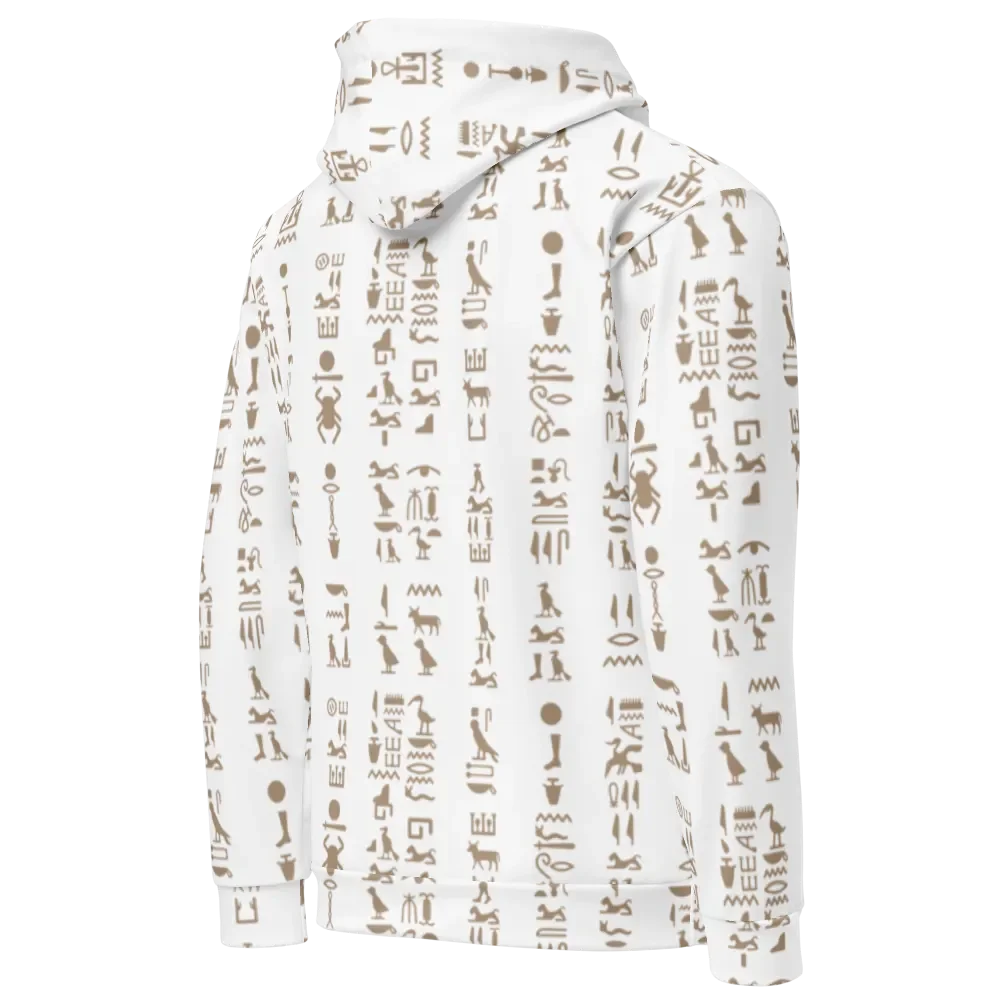 Isis White Hieroglyphs Detail Unisex Hoodie product image (5)