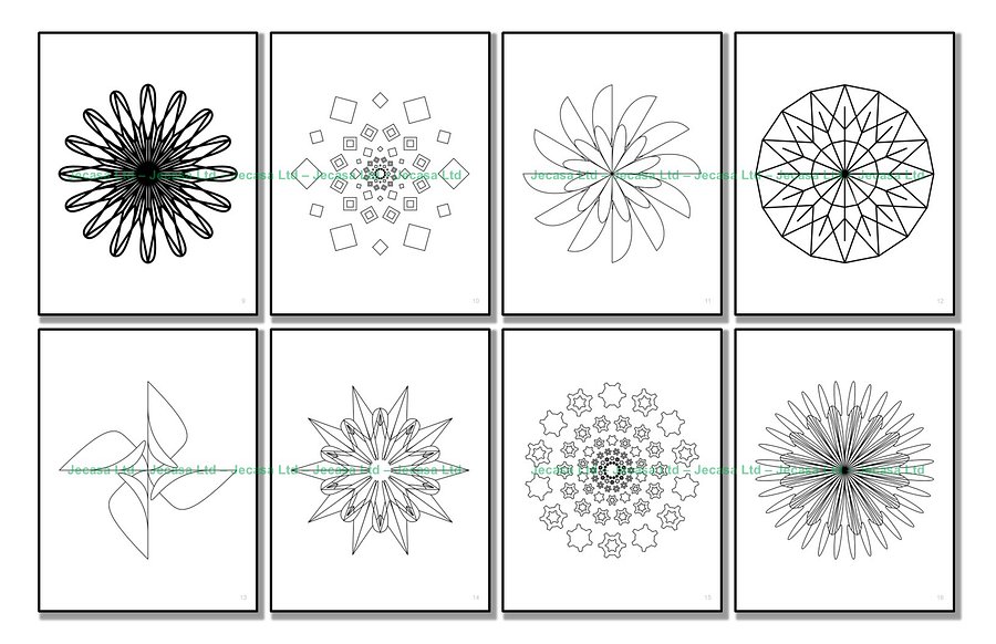 100 Geometric Mandala Coloring Pages | PDF | Digital File | Series GM2025 Vol. 3 product image (4)