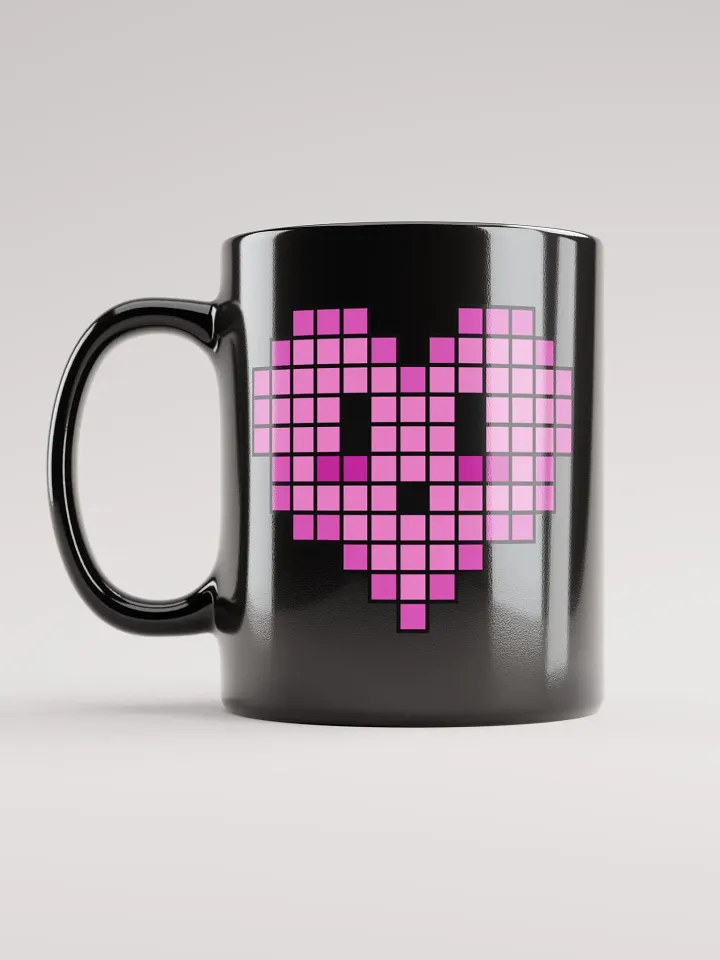 Pink Heart Black Glossy Mug product image (1)