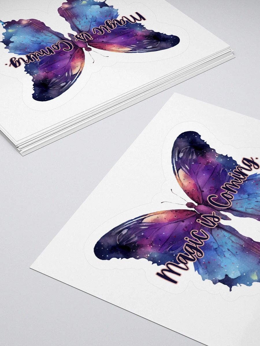 Magic is Coming – Purple Butterfly Inspirational Quote Sticker product image (10)