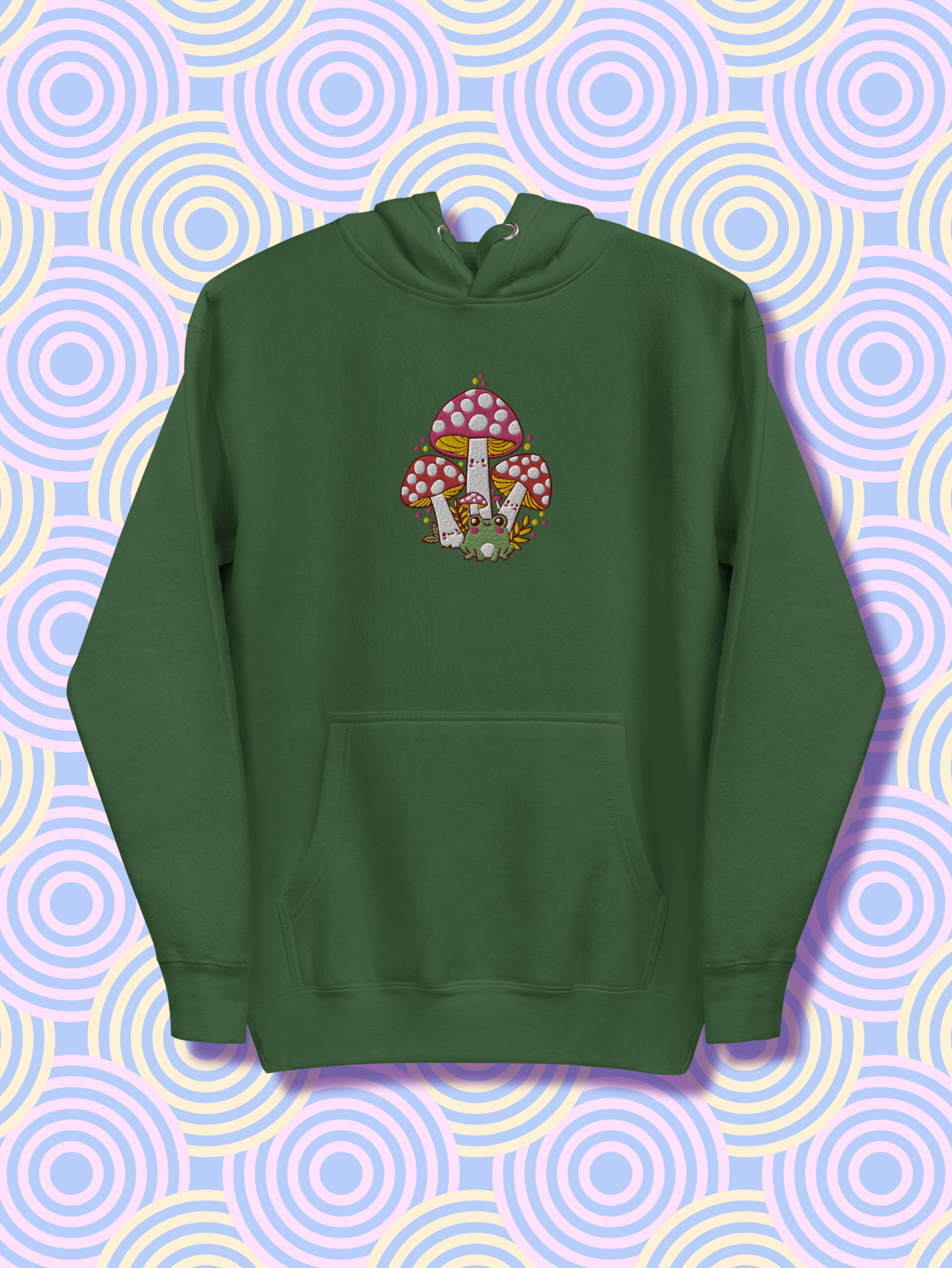 Whimsical Mushroom Frog Unisex Hoodie product image (2)