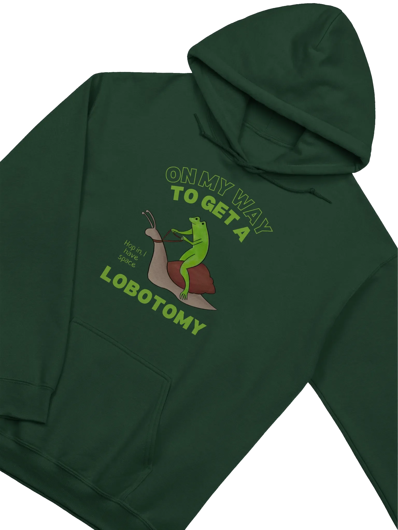 On My Way To Get A Lobotomy Frog On A Snail Hoodie product image (2)