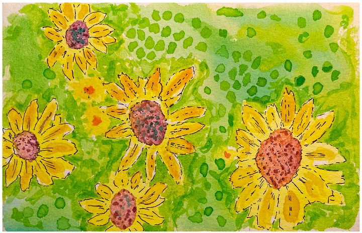 Echinacea Kismet Yellow Watercolor product image (1)