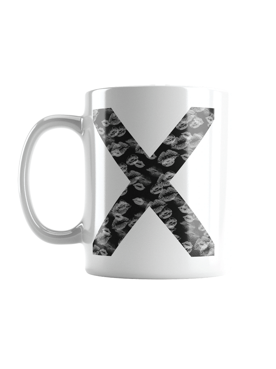 Black X White Lipstick Kisses | Glossy White Mug product image (3)
