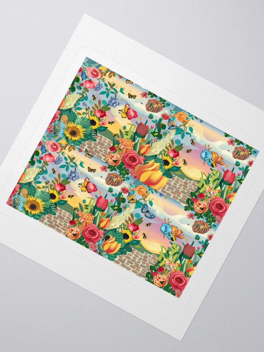 Whimsical Garden Sticker with Butterflies and Birds - Kiss Cut Vinyl product image (2)
