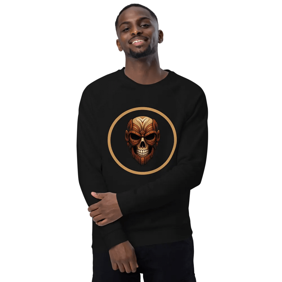 Tribal Skull Symmetry Organic Sweatshirt product image (6)