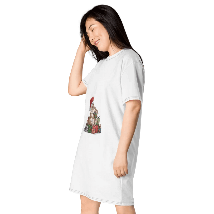Santa Bunny T-Shirt Dress product image (3)