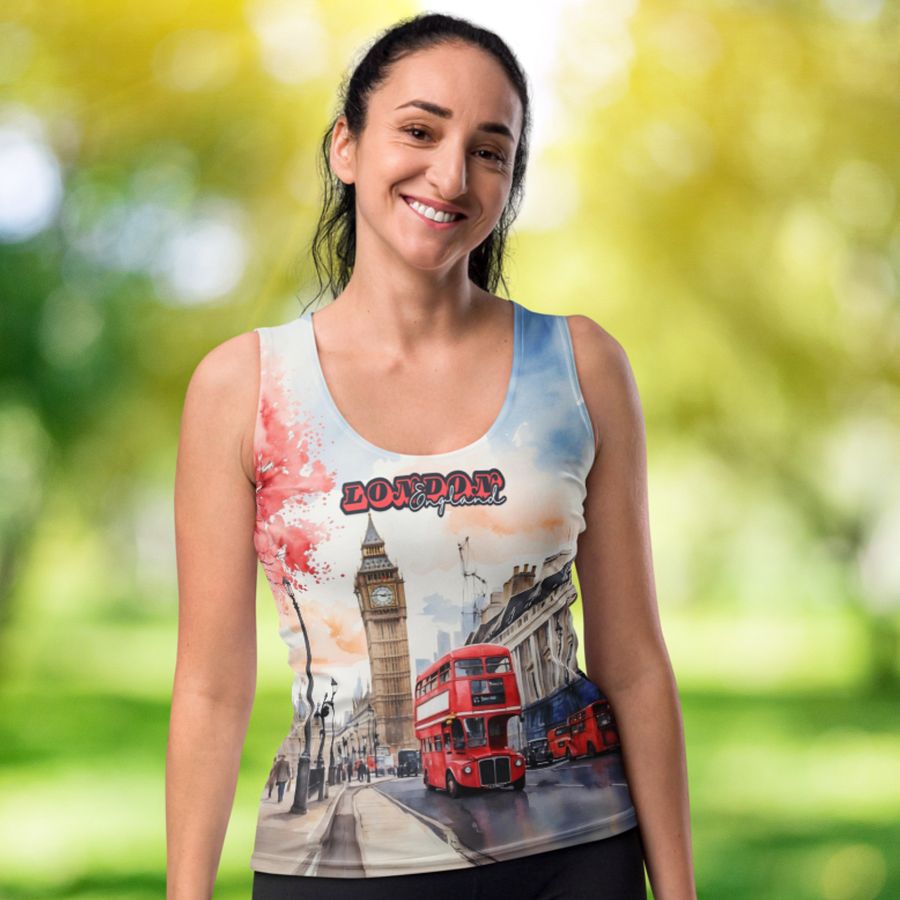 London England Watercolor All Over Print Tank Top product image (5)