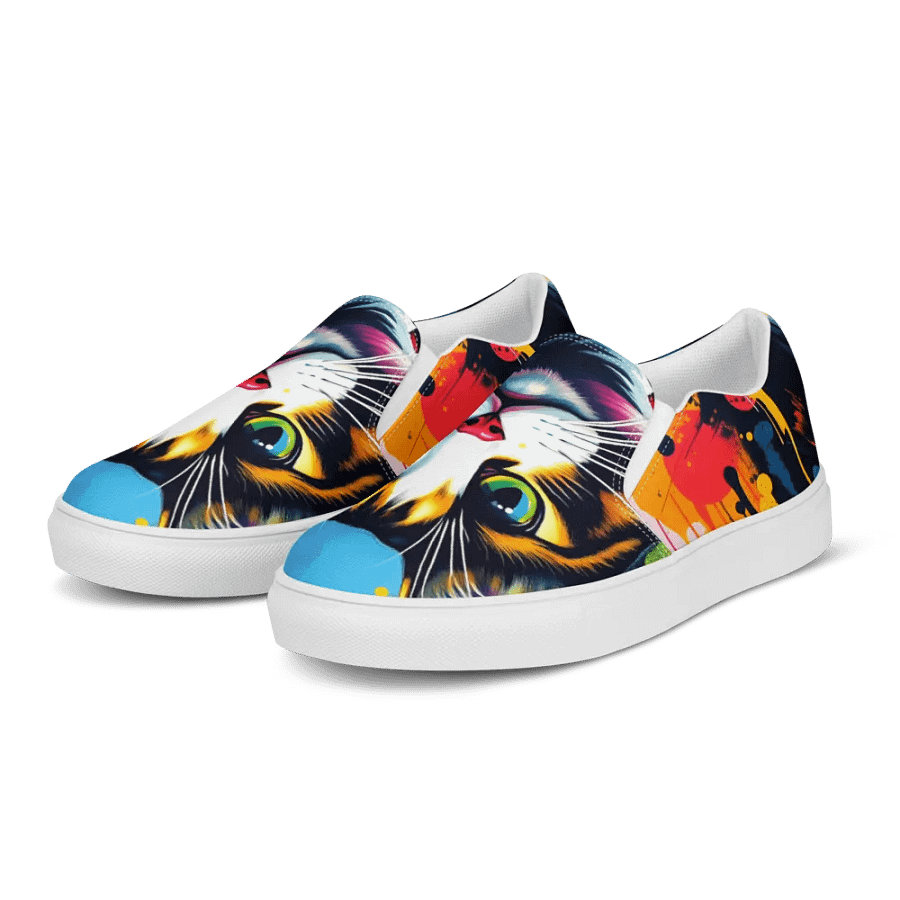 The literal tuxedo cat, women's slip on canvas shoes product image (3)
